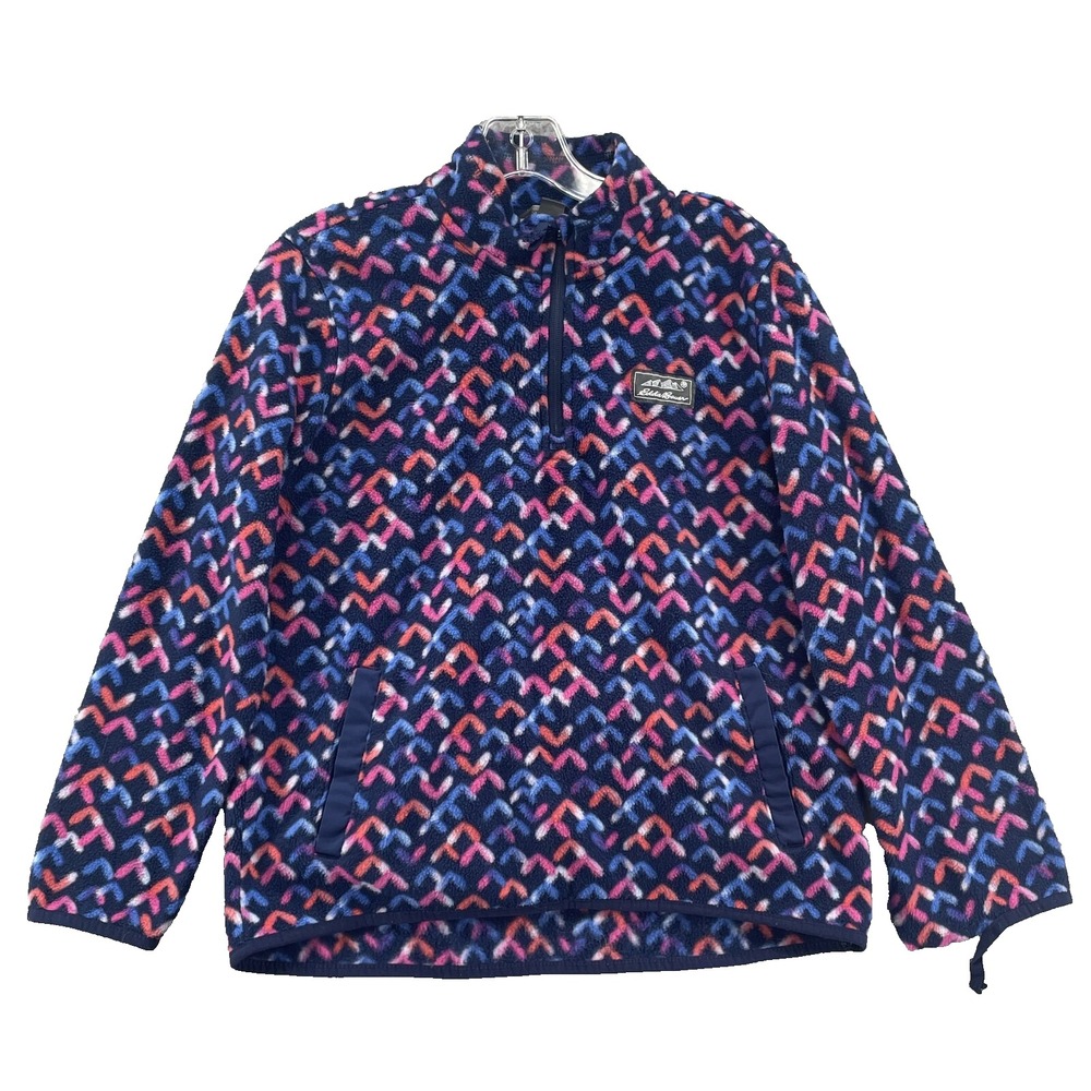 Eddie Bauer Fleece Jacket Kids Large 14/16 Blue Outdoor Camping‎ Fall Gorpcore